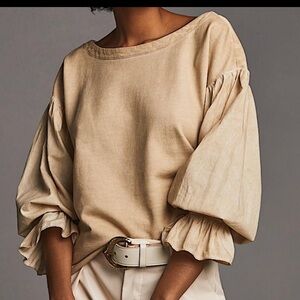 Anthropologie-Pilcro Mixed Media Tunic Style Sweatshirt Size Large